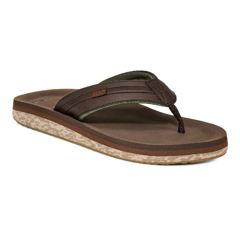 Men's sandals with a cushioned footbedSanuk Mens Tiderush Sandals - Dark Brown