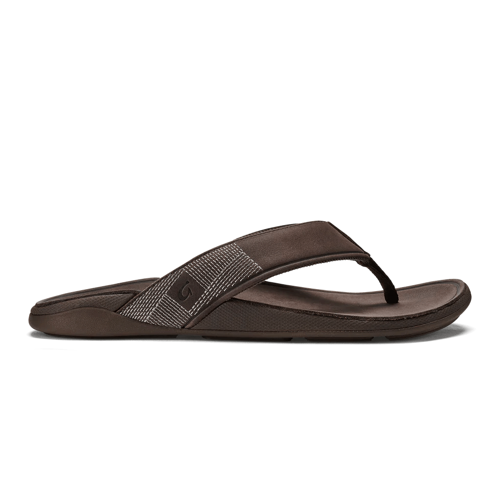 Men's sandals with a durable outer soleOlukai Men's Tuahine - Dark Wood