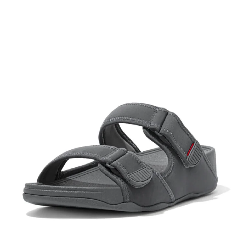 Men's sandals with a durable outer soleFitFlop Men's Gogh Moc Slide Sandals - Pewter Grey