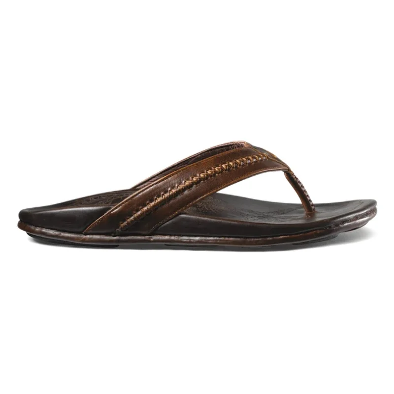 Men's sandals with a leather lining for comfortOluKai Men's Mea Ola Dark Java