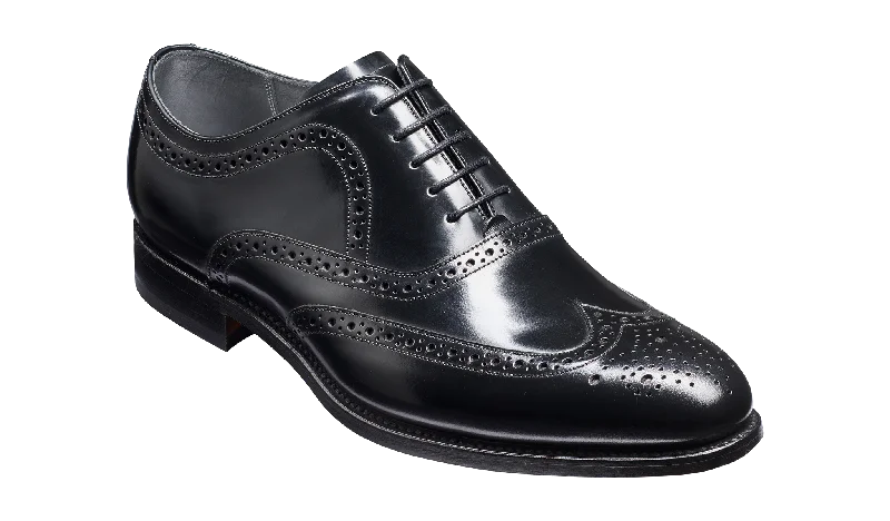 Men's Oxford shoes with a smooth leather upper and a leather soleHampstead - Black Hi-Shine