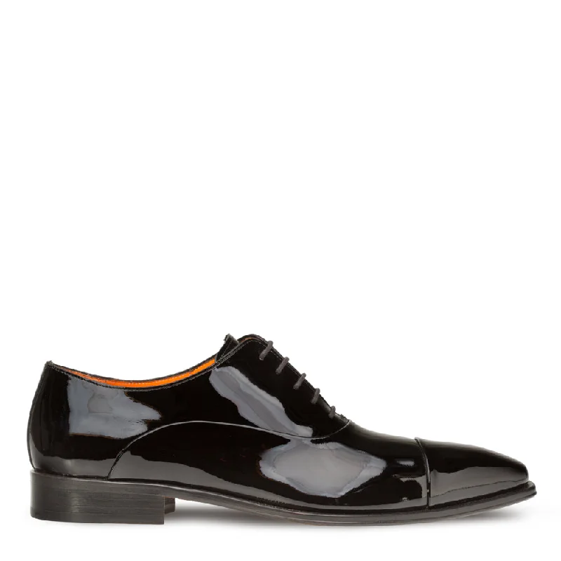 Men's Oxfords with a cap - toe design and a rubber heelPatent Leather Formal Oxford