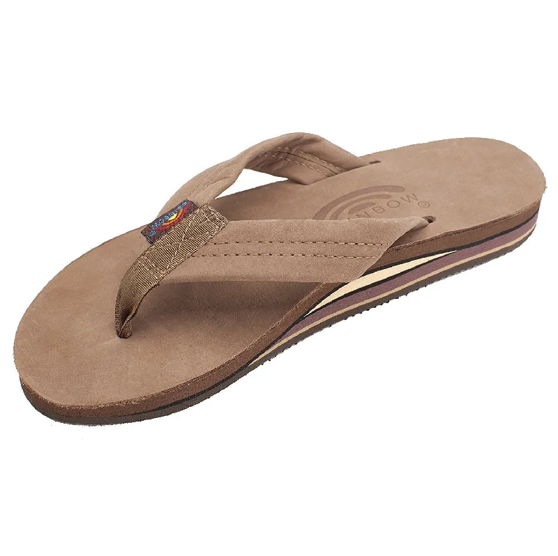 Men's sandals with a shock - absorbing insoleRainbow Sandals Women's Premier Leather Double Layer Arch - Dark Brown