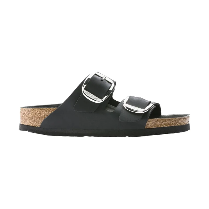 Men's leather sandals with an adjustable strapBirkenstock Arizona Big Buckle Sandal - Oiled Leather Black