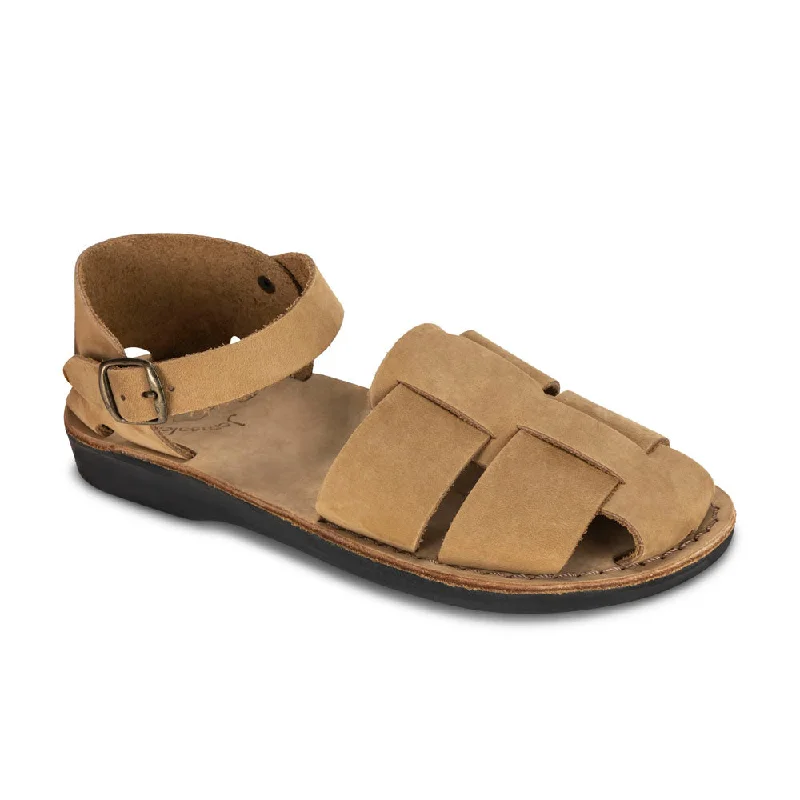 Men's sandals with a cushioned footbedGemma - Leather Adjustable Strap Sandal | Yellow Nubuck