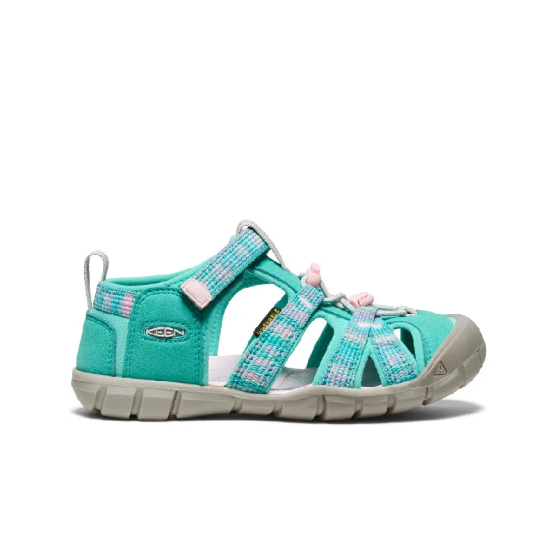 Men's sandals with a perforated leather upper for ventilationBig Kids' Seacamp II CNX  |  Bright Aqua/Giggle Pink