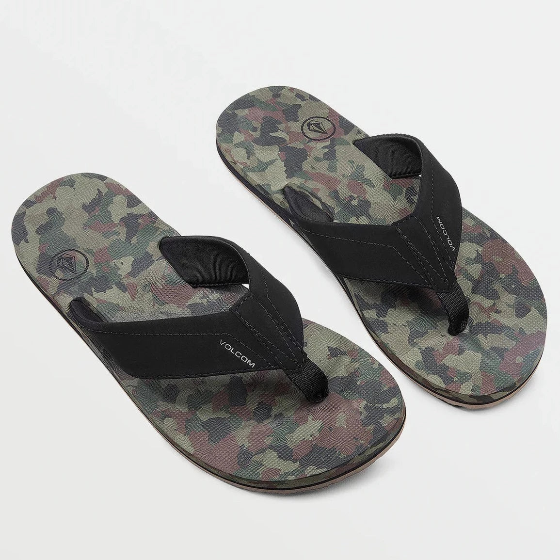 Men's sandals with a decorative buckle or charmVolcom Victor Mens Sandals - Dark Camo