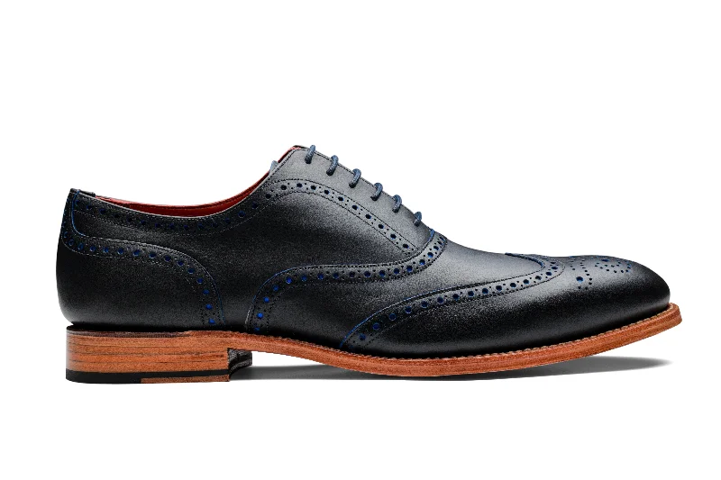 Men's Oxford shoes with a shock - absorbing insole and a leather liningBrando 2 - Navy Calf Blue Punch