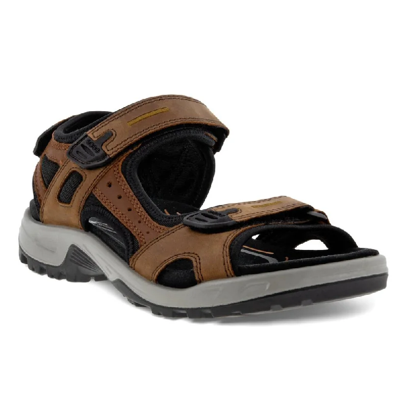 Men's sandals with a contrast stitching detailEcco Men's Yucatan Sandal - Espresso/Cocoa Brown/Black