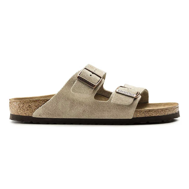 Men's sandals with a decorative buckle or charmBirkenstock Men's Arizona Taupe Suede