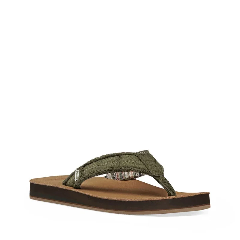 Men's sandals with a buckle closureMen's Shoes Sanuk FRAID NOT SOFT TOP Casual Flip Flop Sandals 1116736 DARK OLIVE