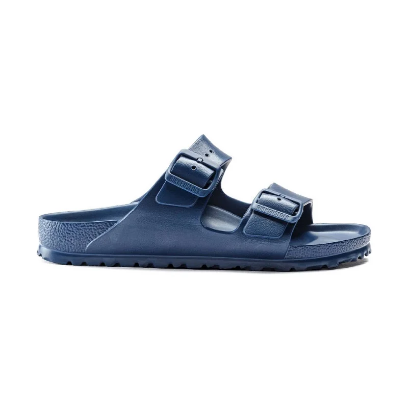 Men's sandals with a perforated leather upper for ventilationBirkenstock Arizona Essentials EVA Sandal - Navy