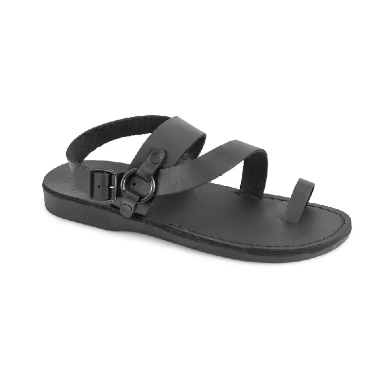 Men's sandals with a durable outer soleGabriel - Leather Toe Loop Sandal | Black