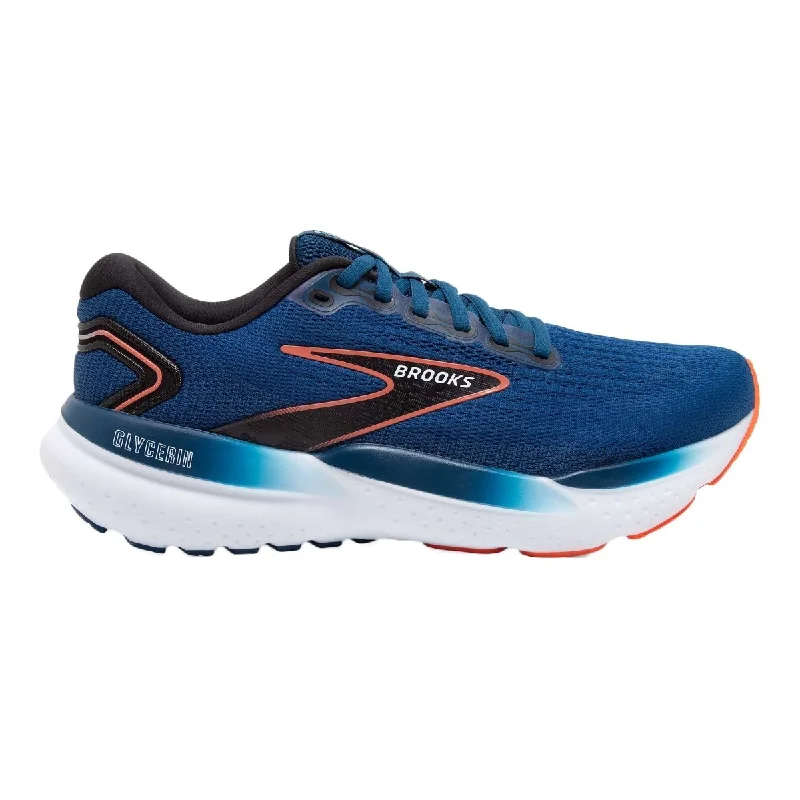 Men's Oxford shoes with a shock - absorbing insole and a leather liningBrooks Men's Glycerine 21 Blue/Orange