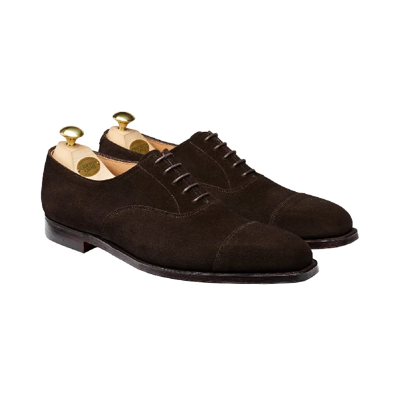 Men's Oxfords with a cap - toe design and a rubber heelHallam Espresso Calf Suede