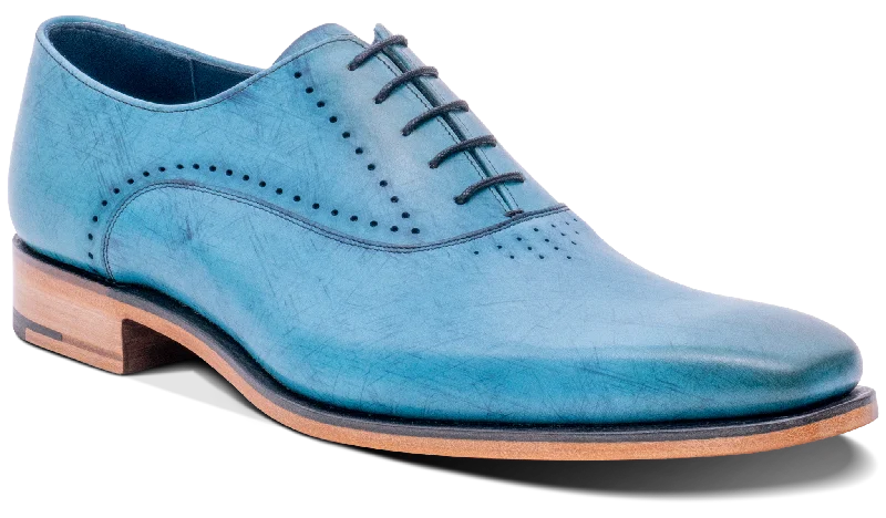 Men's Oxfords with a high - quality leather upperWitney - Blue Calf Hatch Effect