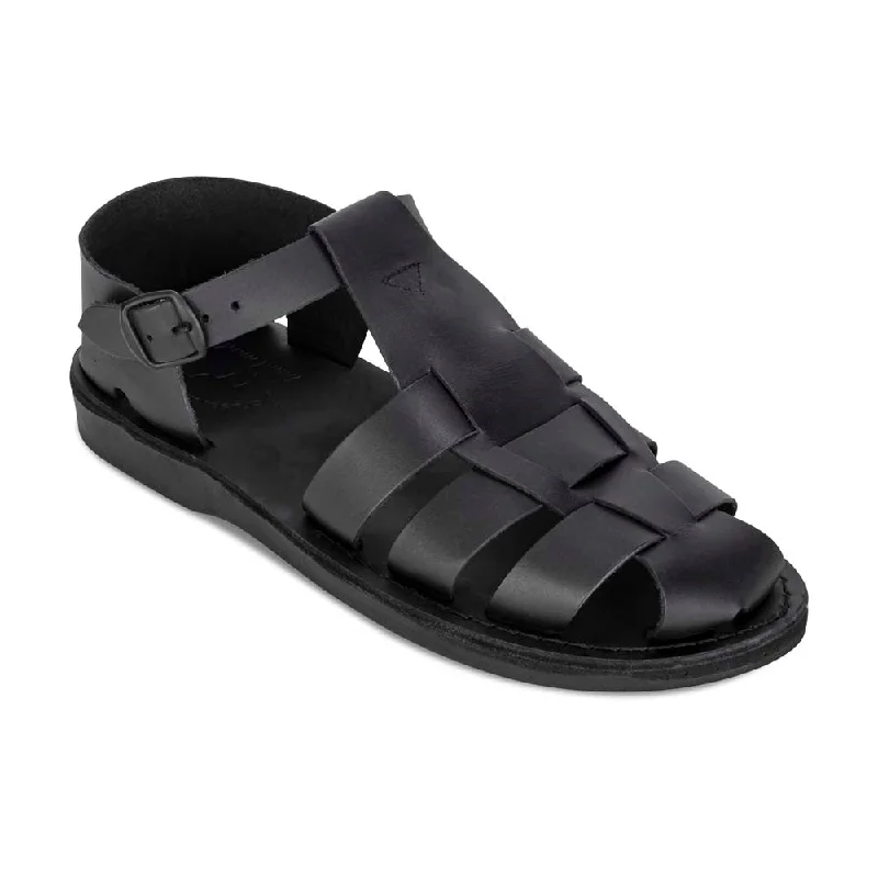 Men's sandals with a shock - absorbing insoleDaniel - Leather Fisherman Sport Sandal | Black