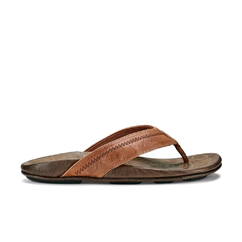 Men's sandals with a wide strap for supportOlukai Men's Hiapo - Rum/Dark Wood