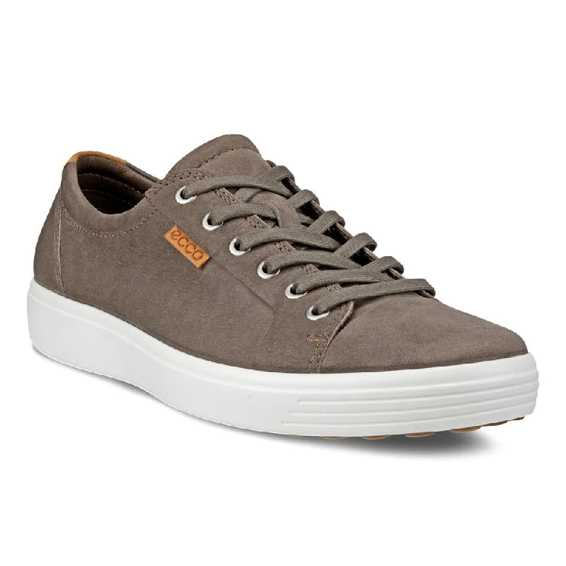 Men's Oxford shoes with a smooth leather upper and a leather soleEcco Men's Soft 7 Lace-Up - Dark Clay/Lion