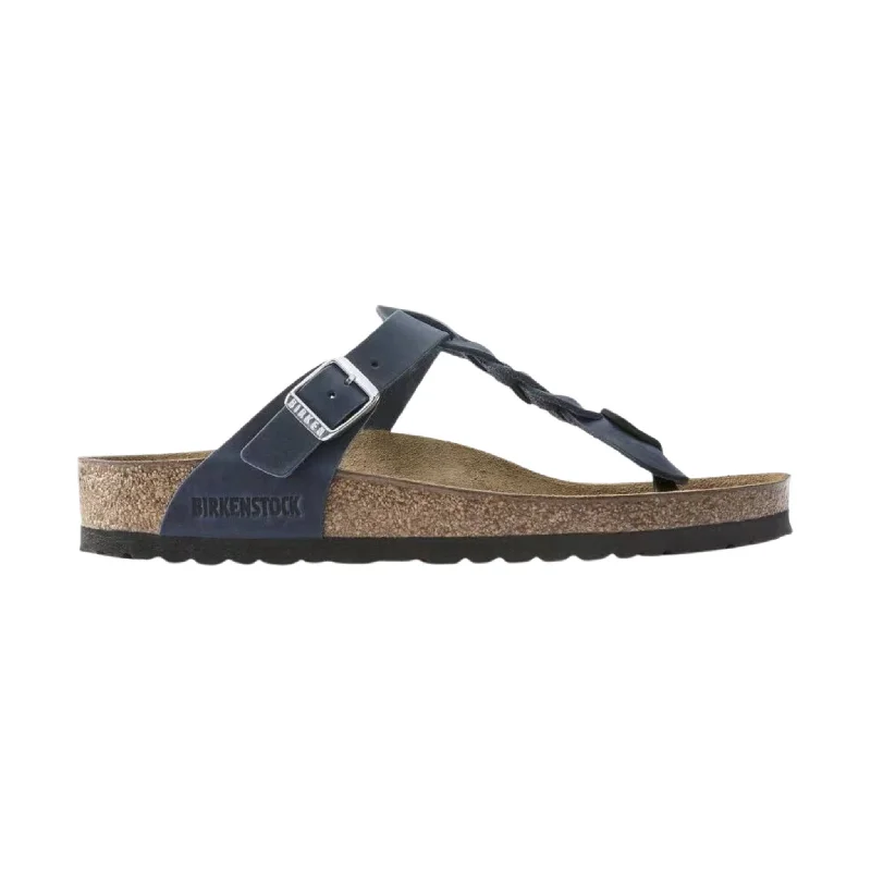 Flip - flop style men's sandals for beach wearBirkenstock Gizeh Braided Sandals - Oiled Leather Navy