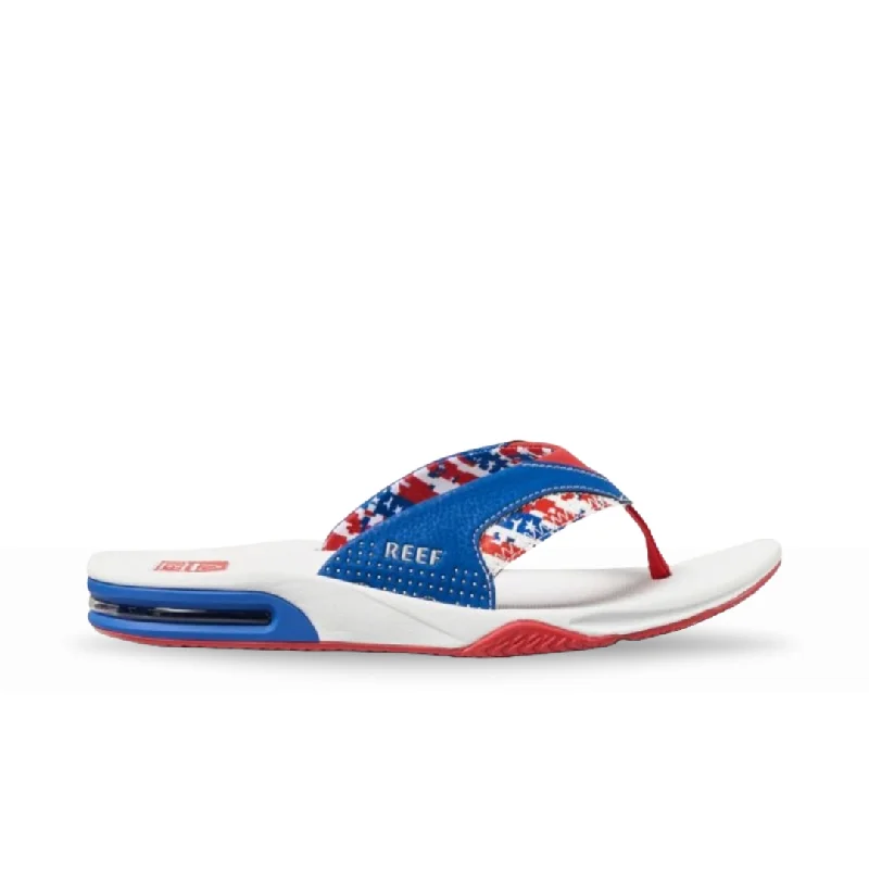 Men's sandals with a rubber sole for tractionReef Men's Fanning - Patriotic