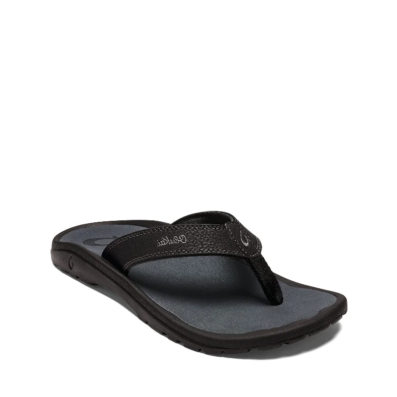 Men's sandals with a padded heelOLUKAI Ohana Men's Beach Sandals,Lightweight Black/Dark Shadow