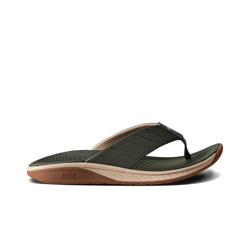 Men's sandals with a wide strap for supportReef Men's The Deckhand - Olive/Gum