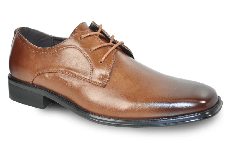 Men's Oxford shoes with a padded insole for all - day comfortBravo Milano-4 Plain Square Toe Dress Oxford