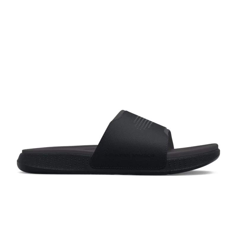 Men's leather sandals with an adjustable strapUnder Armour Unisex UA Ansa Elevate Slide - Black/Jet Gray