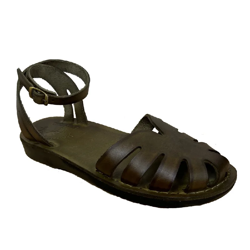 Waterproof men's sandals for water activitiesOlivia - Leather Adjustable Strap Sandal | Olive