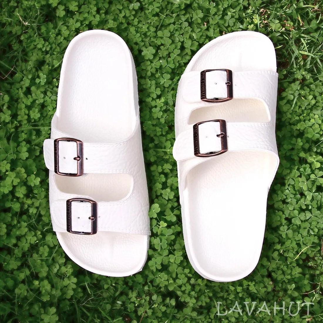 Men's sandals with a durable outer soleWhite Buckle™ - Pali Hawaii Sandals