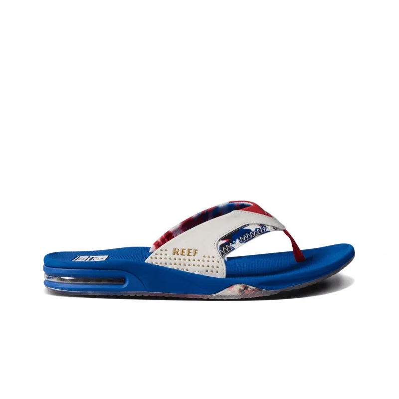 Flip - flop style men's sandals for beach wearReef Men's Fanning - Red White & Blue