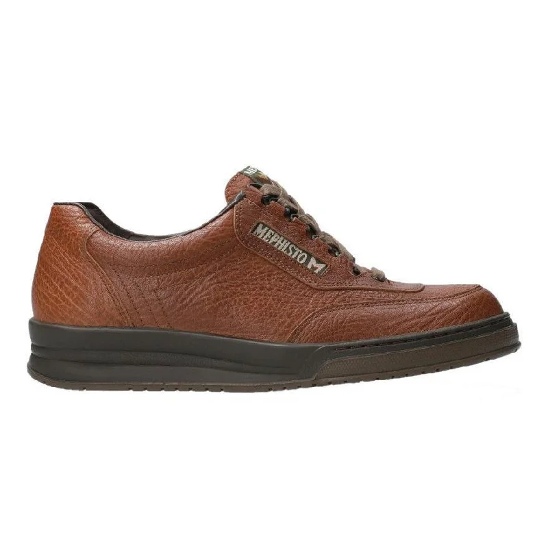 Men's Oxfords with a low - heeled design and a square toeMephisto Men's Match Tan Grain