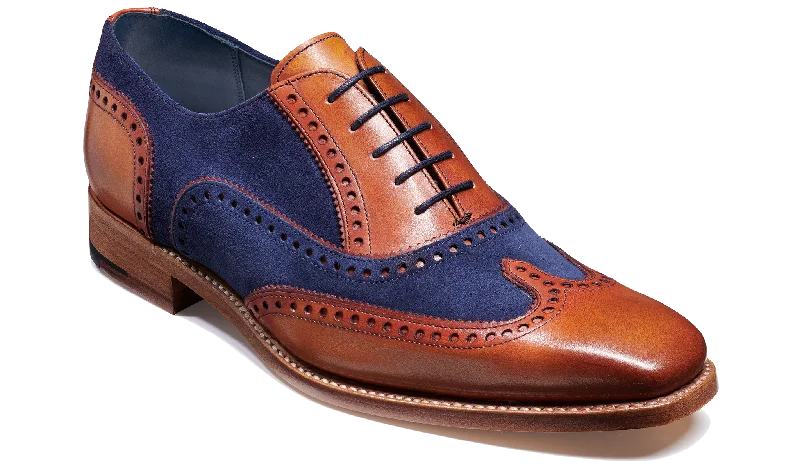 Men's Oxford shoes with a buckle closure and a pointed toeSpencer - Antique Rosewood / Navy Suede