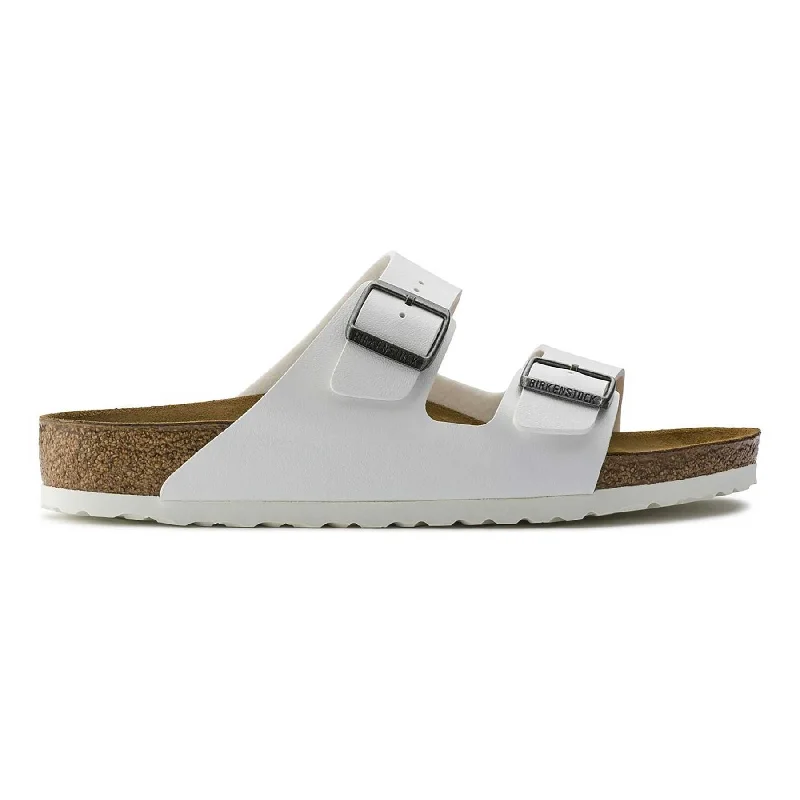 Men's sandals with a wide strap for supportBirkenstock Men's Arizona White Birko-Flor