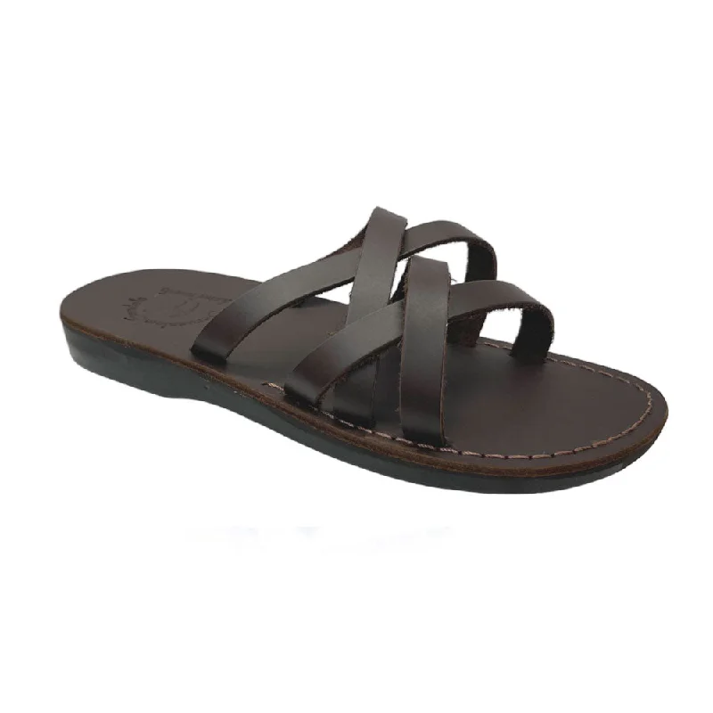 Flip - flop style men's sandals for beach wearGad - Leather Criss Cross Strap Sandal | Brown