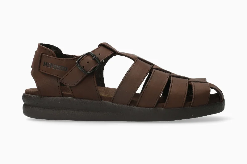 Men's sandals with a toe post designSam - Dark Brown