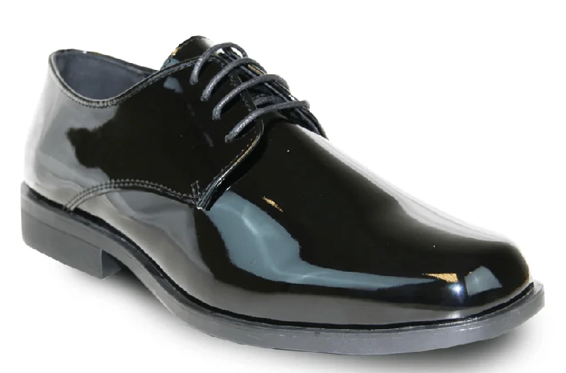 Men's Oxfords with a cap - toe design and a rubber heelBravo Tux 1 Formal, Black Patent