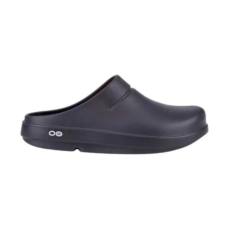 Men's sandals with a wide strap for supportOOfos OOcloog Clog - Black