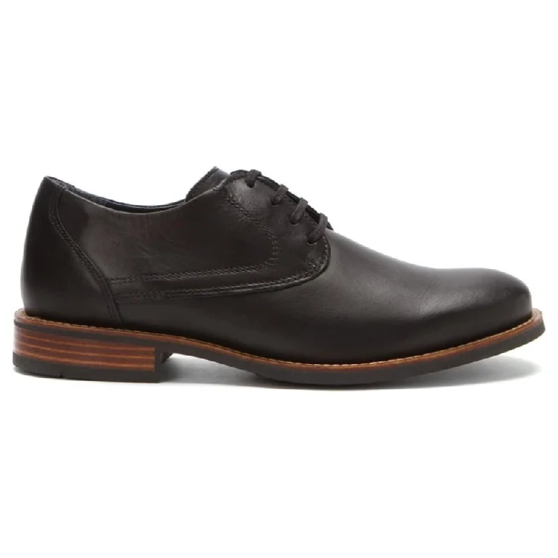 Men's Oxfords with a cap - toe design and a rubber heelWolky Georgetown Black Brushed Leather Oxford (Men's)