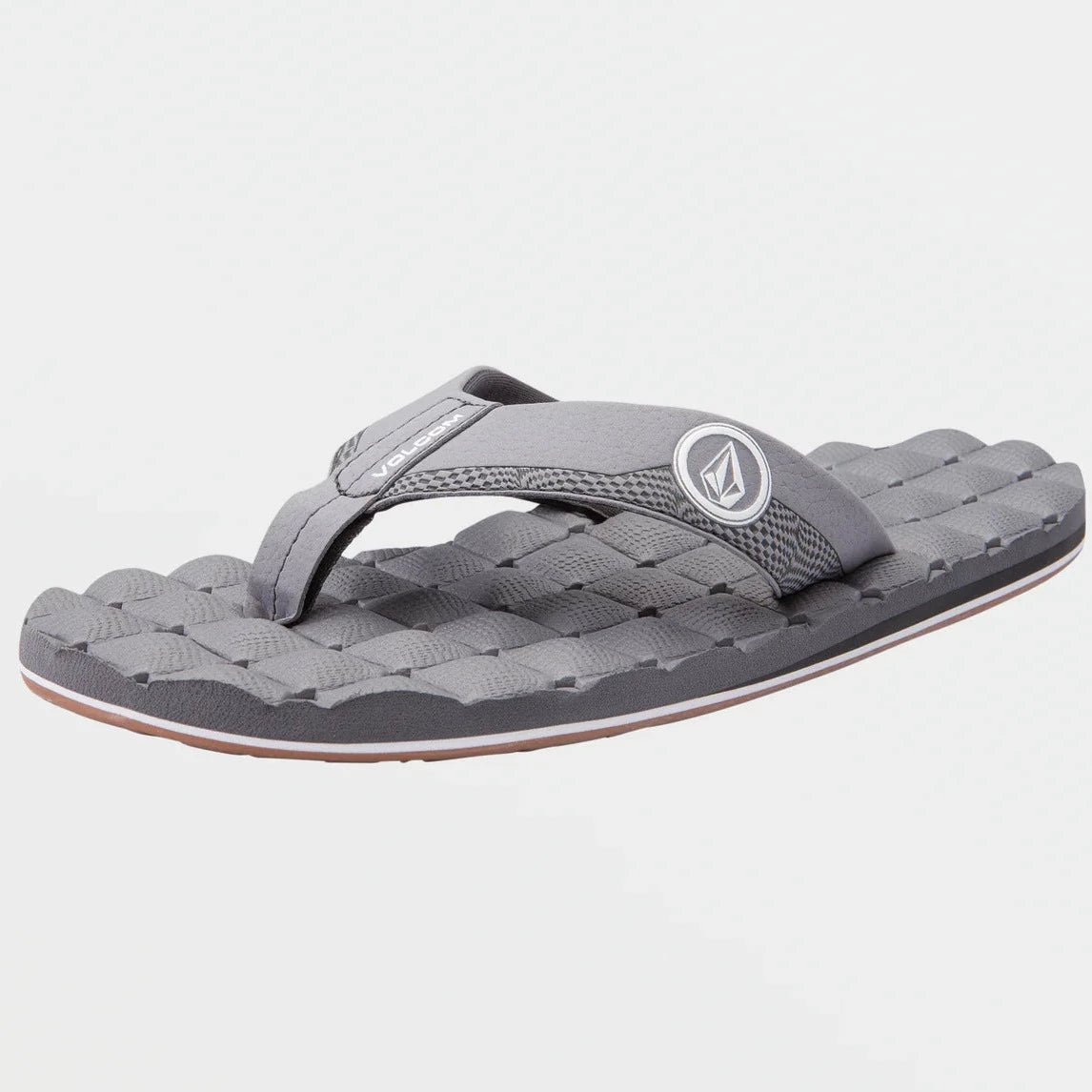 Men's sandals with a decorative buckle or charmVolcom Men's Recliner Sandals - Grey