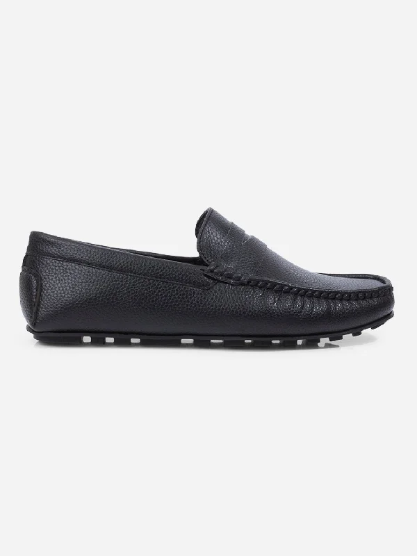 Men's Black Moc Toe Casual Loafer (IX4110)