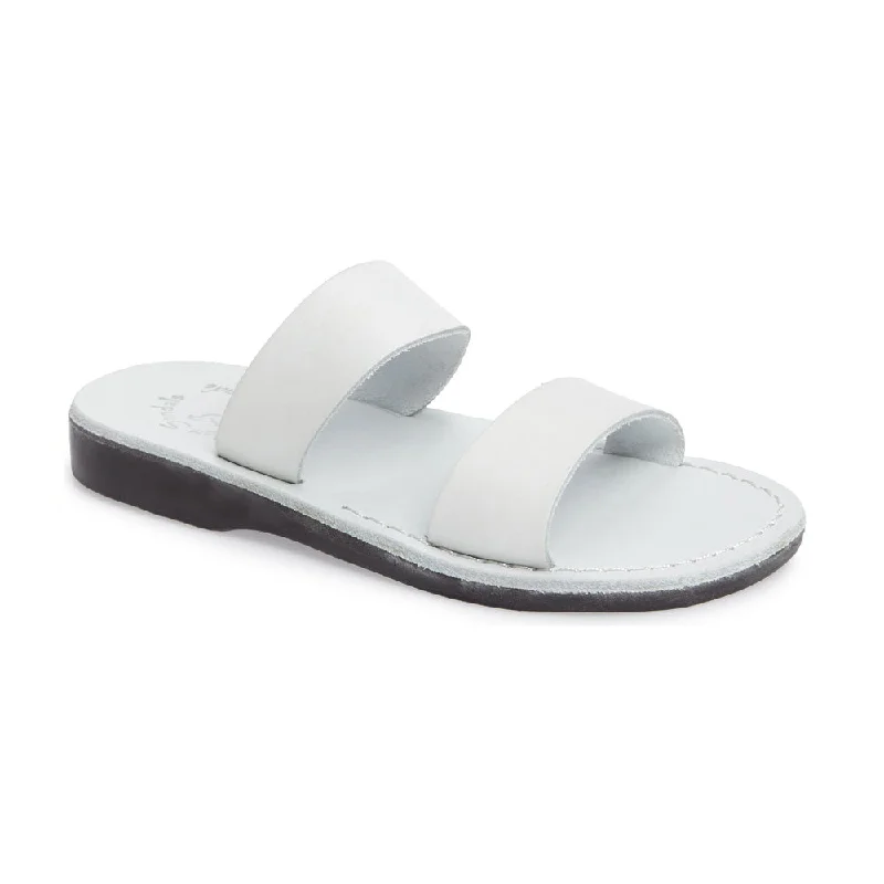 Men's sandals with a leather lining for comfortAviv - Leather Double Strap Sandal | White