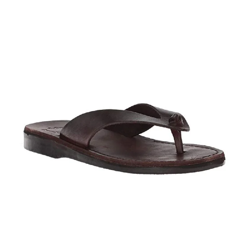 Men's sandals with a rubber sole for tractionSolomon - Leather Flip Flop Sandal | Brown