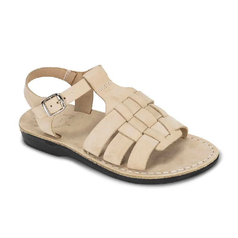 Men's sandals with a pointed toe for a stylish lookMikayla - Open Toe Fisherman-Style Sandal | White Nubuck