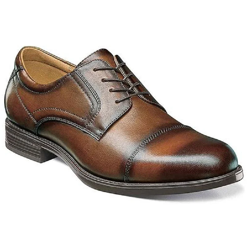 Men's Oxfords with a perforated leather strap for ventilationFlorsheim Midtown Cap Toe Oxford Cognac Leather (Men's)