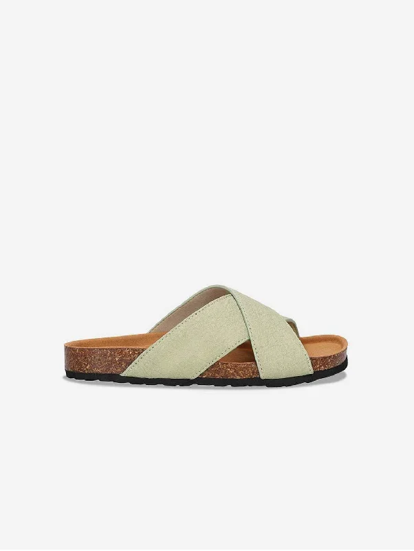 Men's sandals with a buckle closureSamui Unisex Piñatex Vegan Leather Sandals | Green