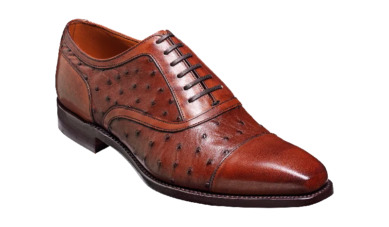 Men's Oxford shoes with a buckle closure and a pointed toePuccini – Brown Calf / Ostrich