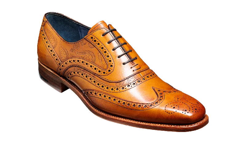 Brogue - perforated men's Oxfords for a traditional lookMcClean - Cedar Calf / Paisley Laser