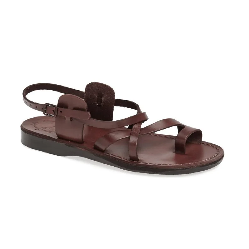 Men's sandals with a wide strap for supportThe Good Shepherd Buckle - Leather Toe Loop Sandal | Brown